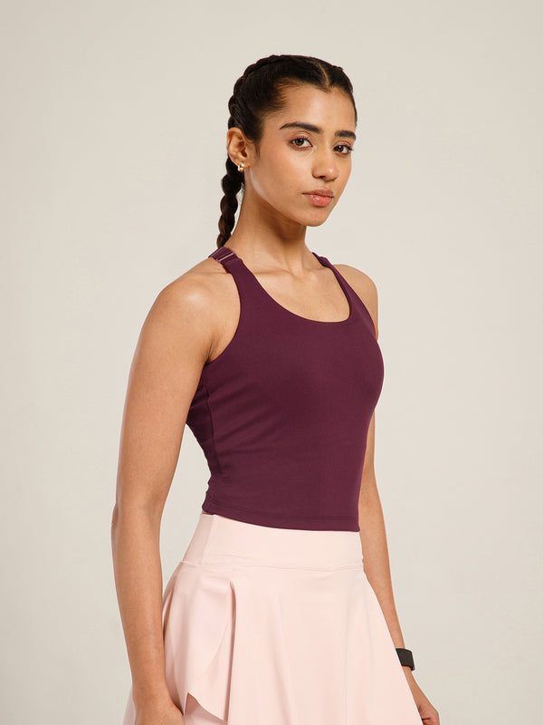Built In Bra Y Adjustable Top Wine