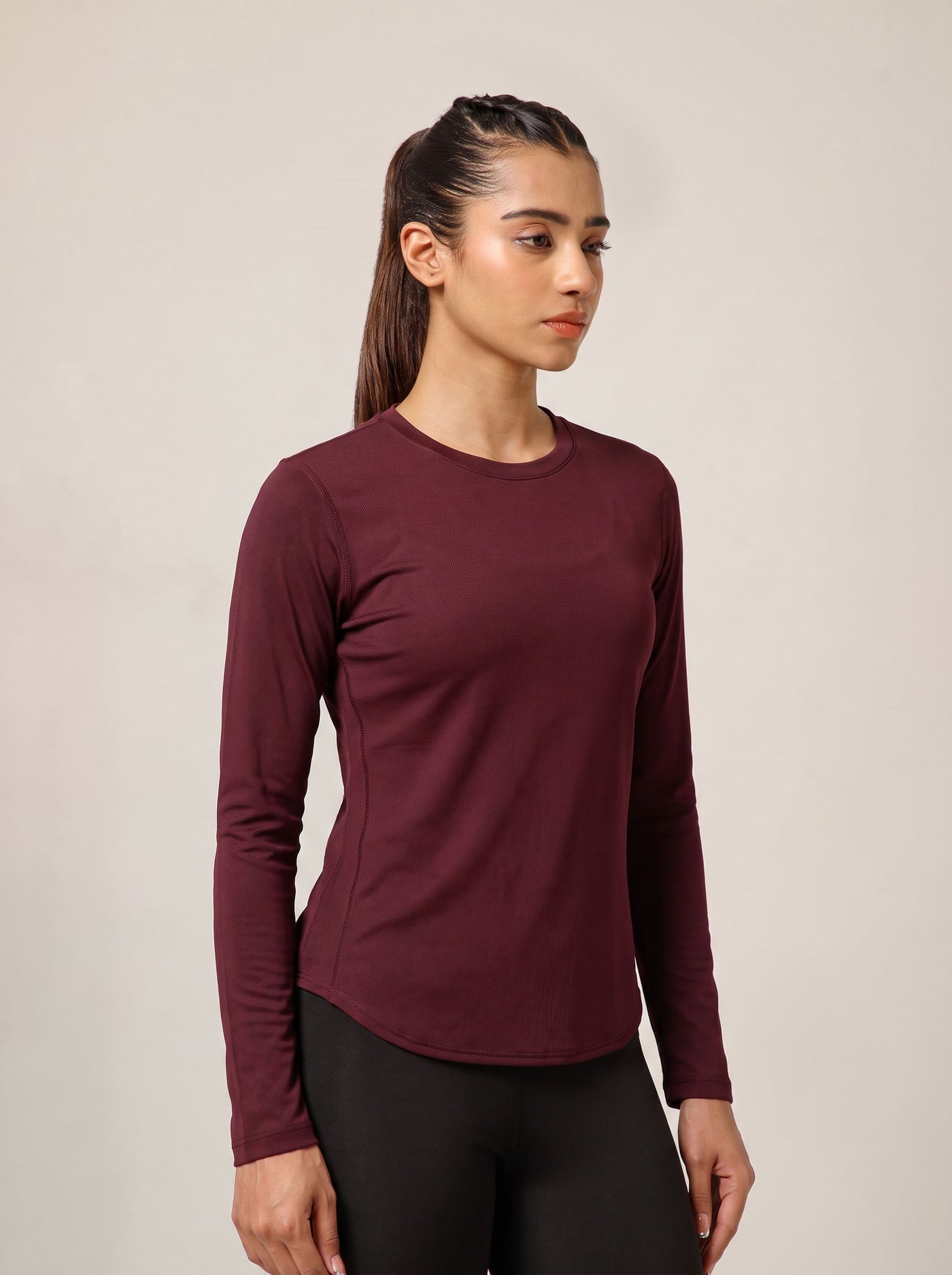 Bodycon Thumbhole T-shirt Wine