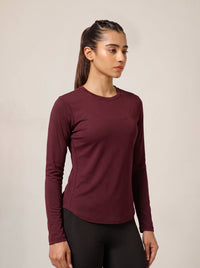 Bodycon Thumbhole T-shirt Wine