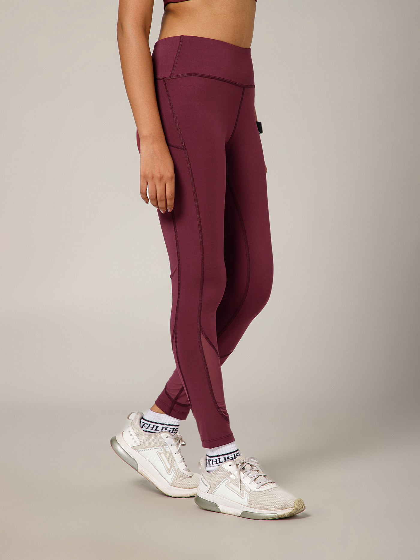 Vapor Mesh Legging Maroon