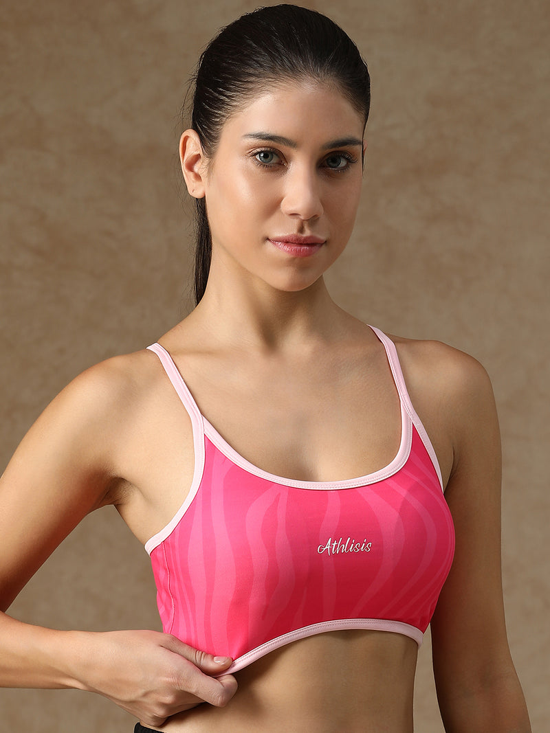 Flow Piping Sports Bra Pink