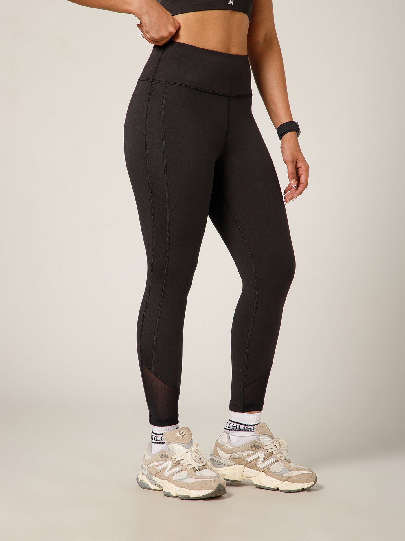 Laser Cut Leggings Black