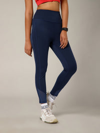 Laser Cut Leggings Navy
