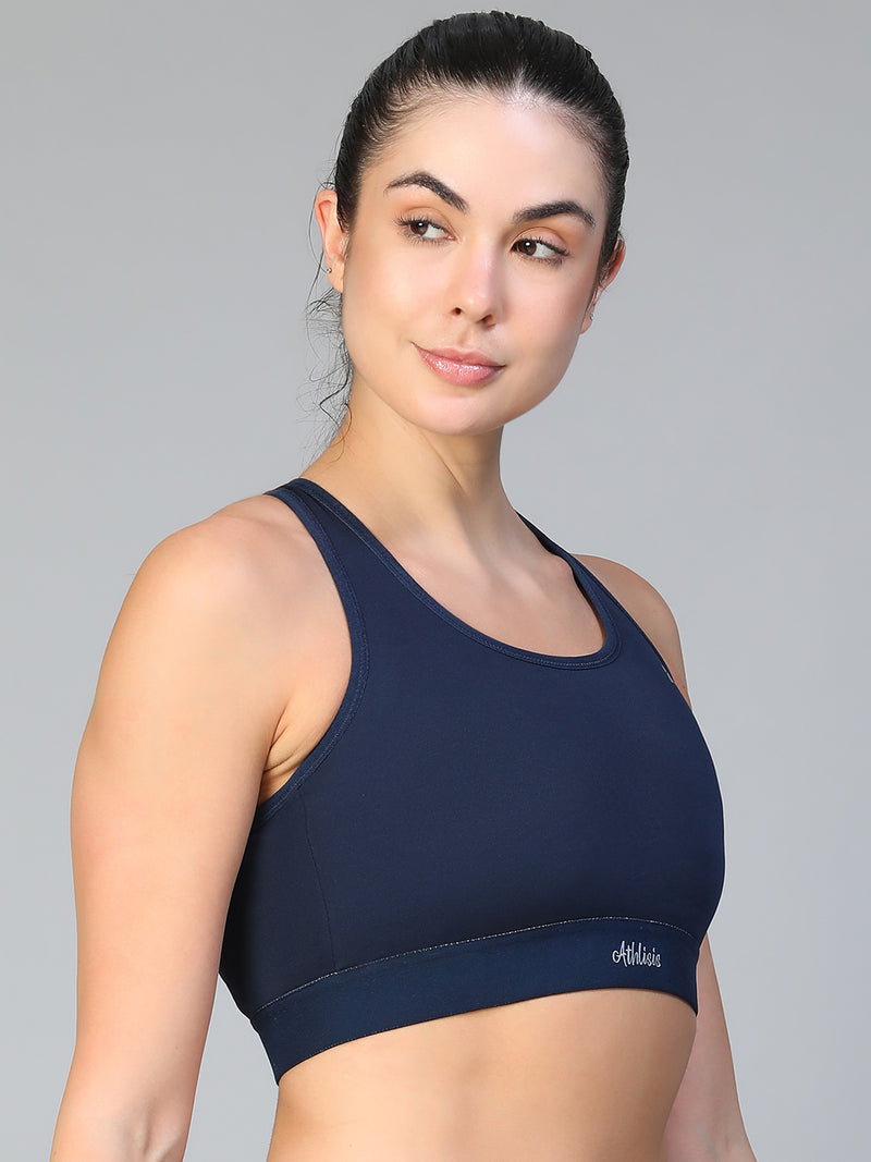 Ruched Sports Bra Navy