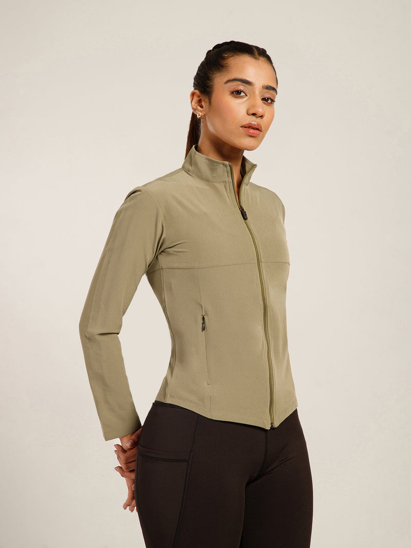 NS Staple Zip Jacket Olive