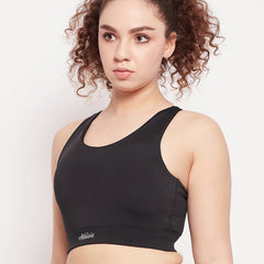 Criss-Cross Back Sports Bra Black
