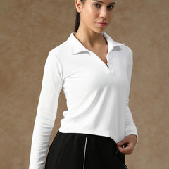 Aero Zip Polo T-shirt White