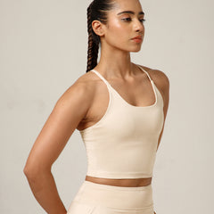 Cross Back Built In Bra Vanila