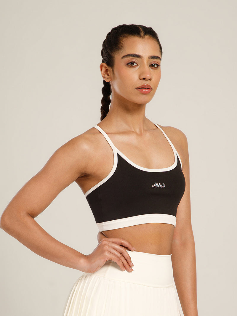 Flow Piping Sports Bra Black