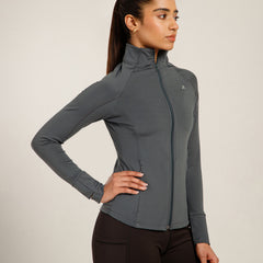 Midriff Crop Jacket Grey