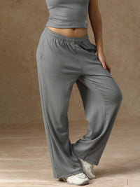 Ribbed Baggy Pants Grey