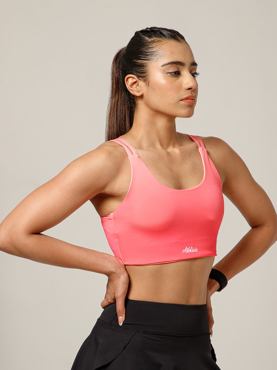 Twin Strap Sports Bra Pink