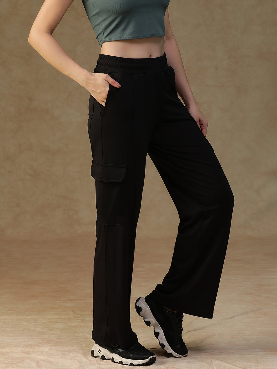 Pleated Cargo Pants Black