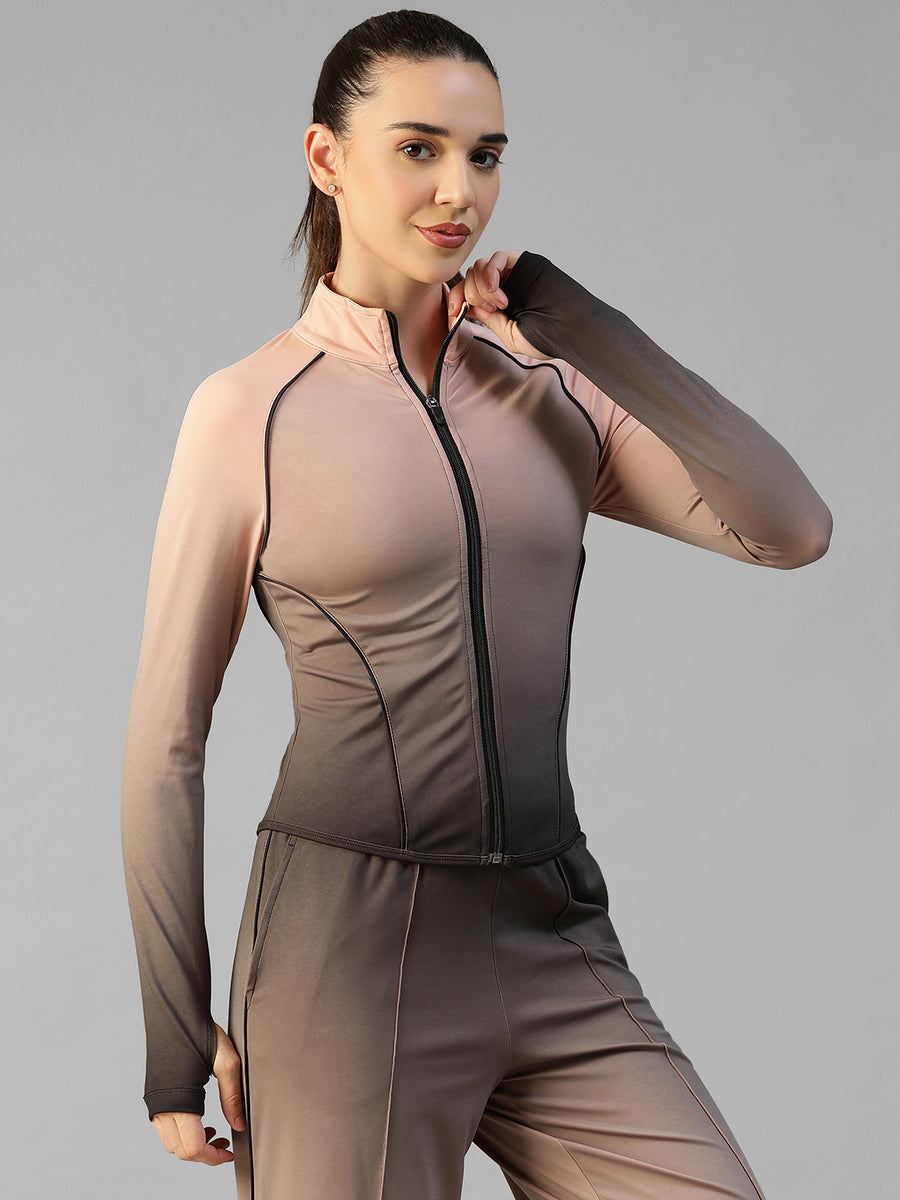 Flow Piping Dual Tone Jacket Peach