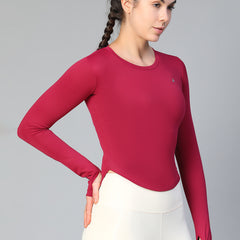 Bodycon Thumbhole T-shirt Maroon