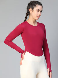 Bodycon Thumbhole T-shirt Maroon