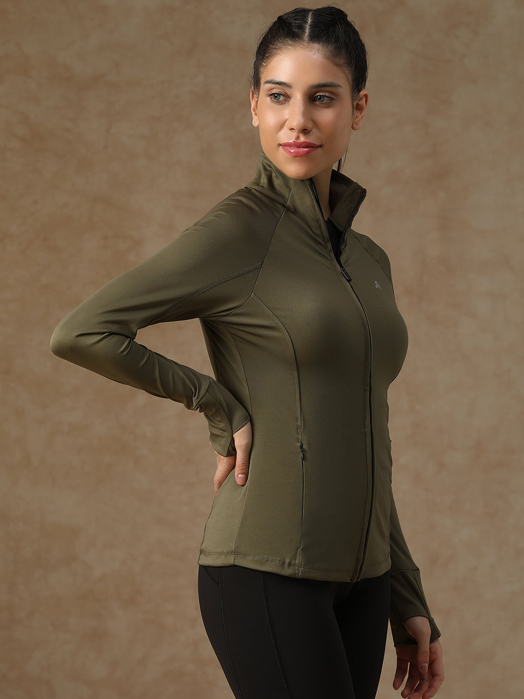 Midriff Crop Jacket Olive