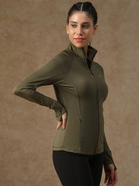 Midriff Crop Jacket Olive