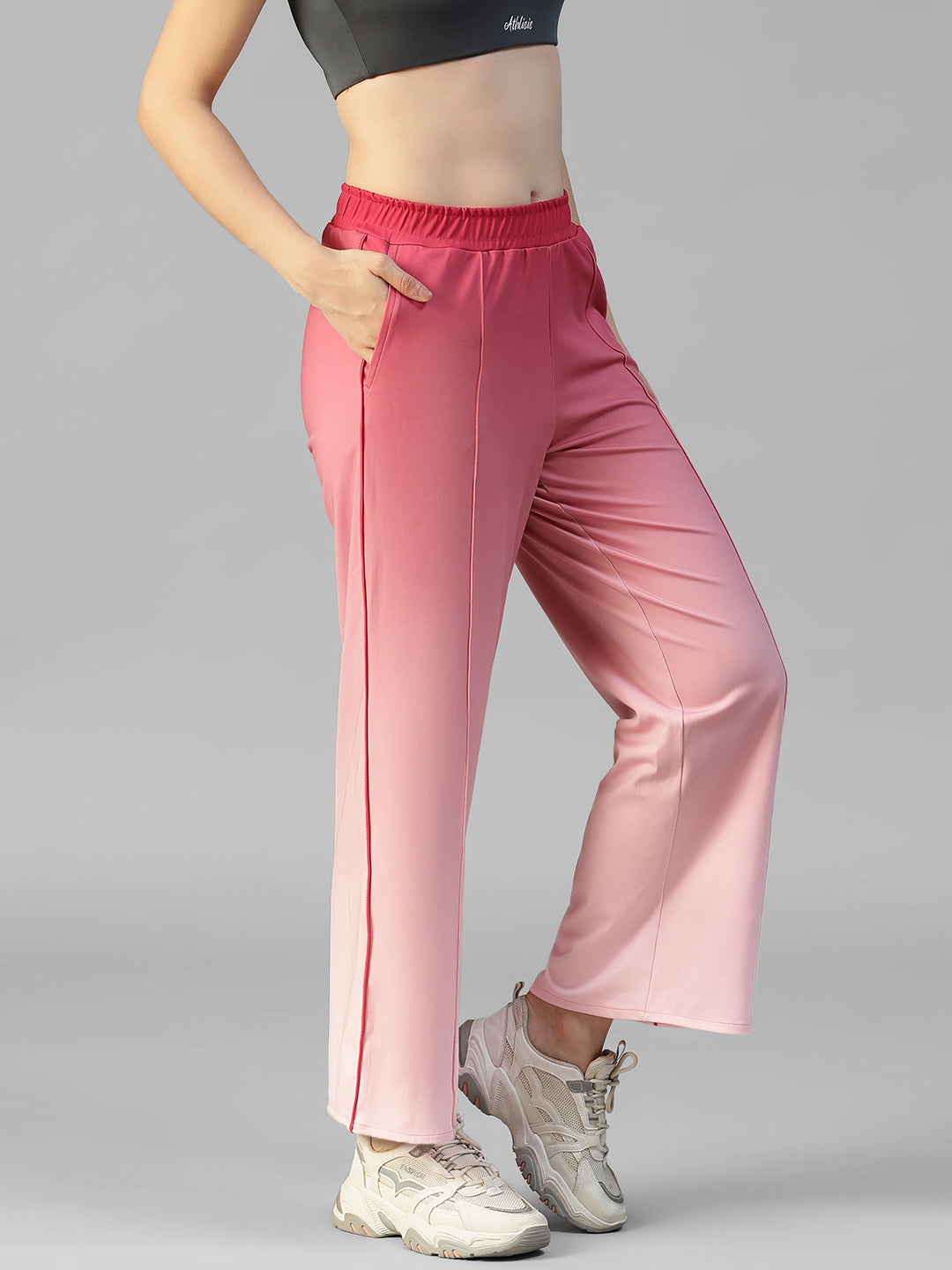 Flow Piping Dual Tone Sweatpants Pink