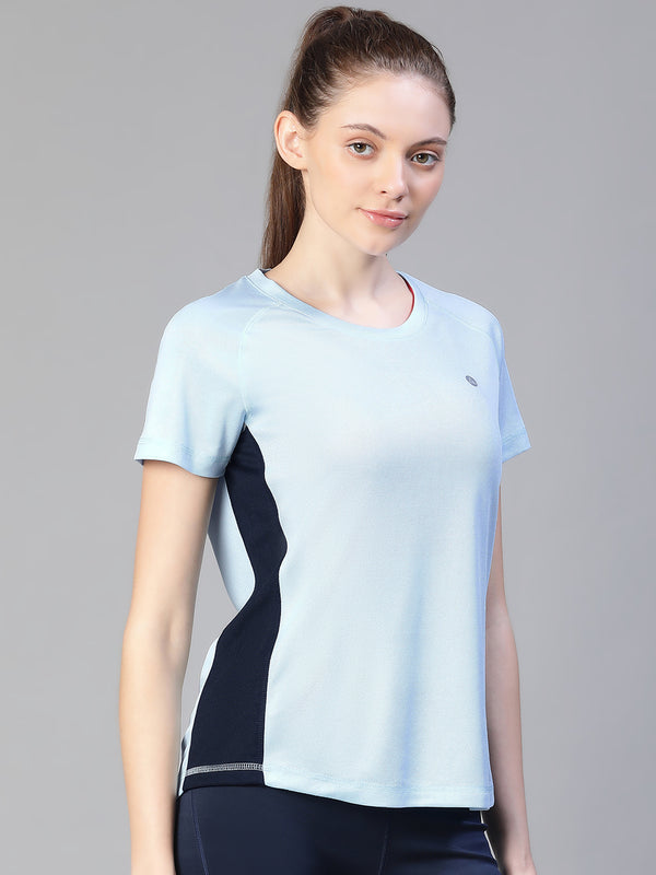 Contrast Side Panel T-Shirt Blue