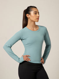 Bodycon Thumbhole T-shirt Ice Blue