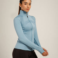 Defined Seam Zip Jacket Ice Blue
