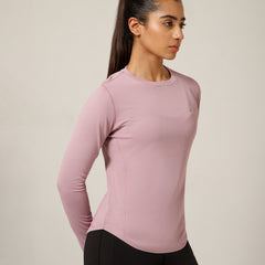 Curved Hem Full Sleeve T-Shirt Lavender