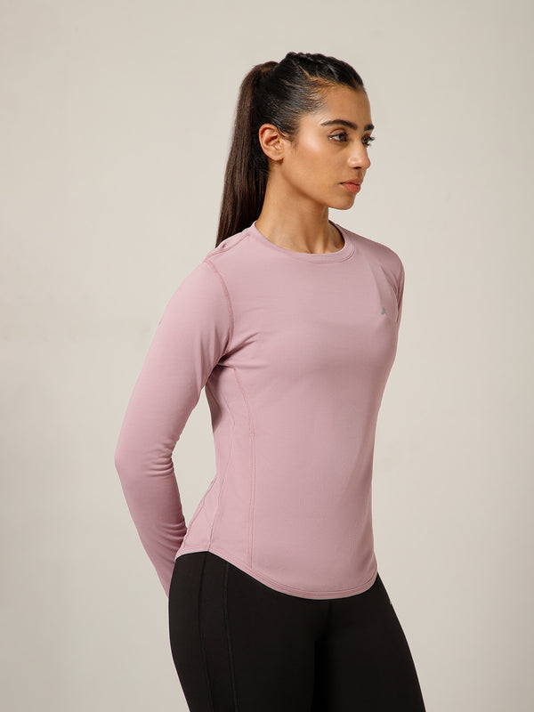 Curved Hem Full Sleeve T-Shirt Lavender