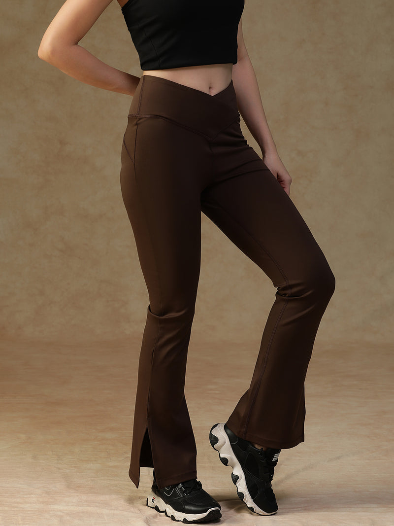 V-Shape Flare Pant Chocolate