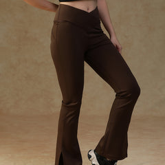 V-Shape Flare Pant Chocolate