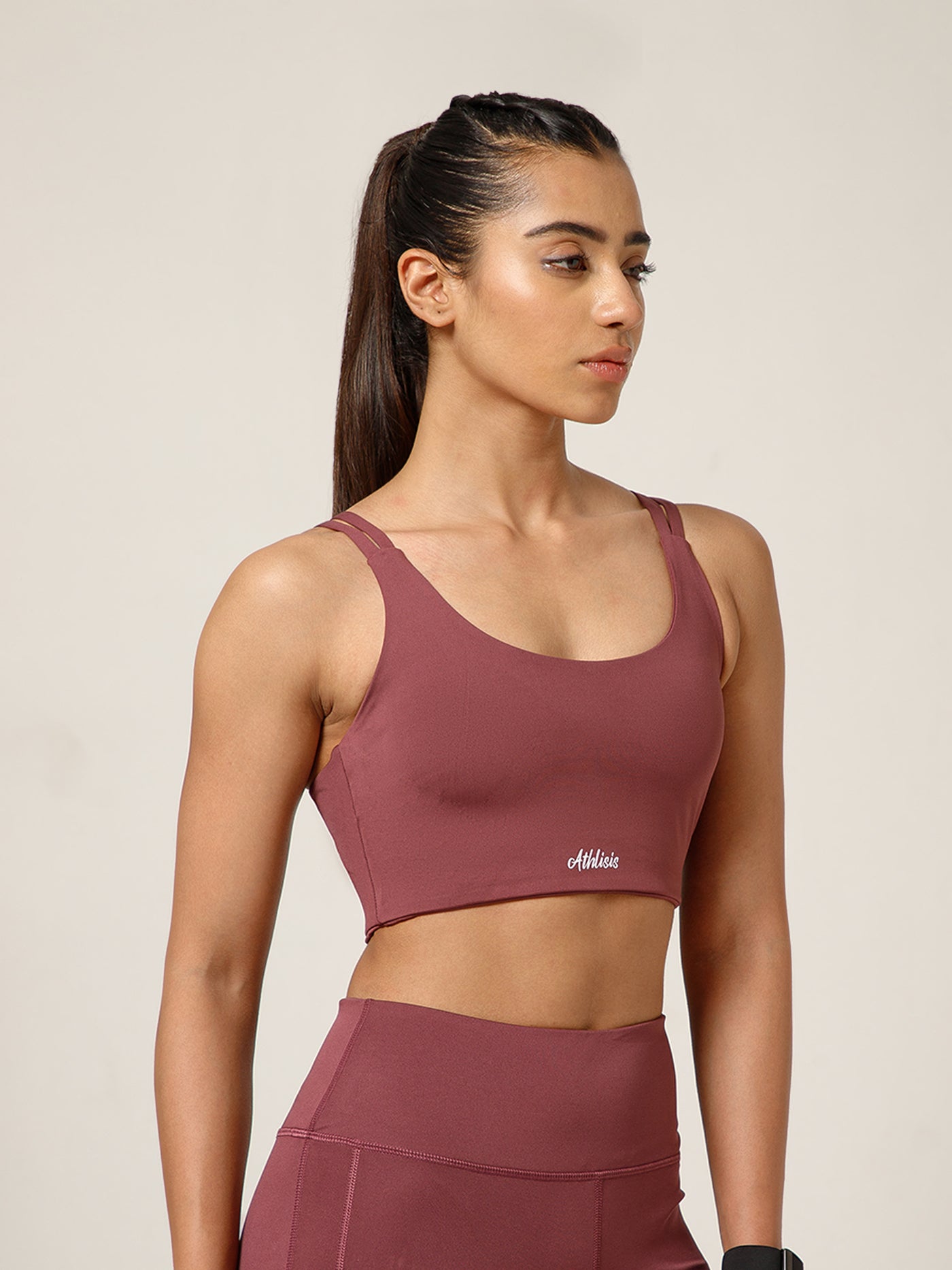 Twin Strap Sports Bra Mauve