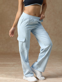 Pleated Cargo Pants Ice Blue