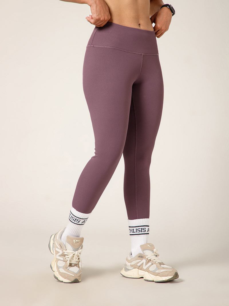 Ribbed High Waist Leggings Purple
