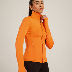 Defined Seam Zip Jacket Orange
