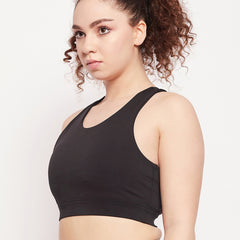 Racerback Contour Sports Bra Black