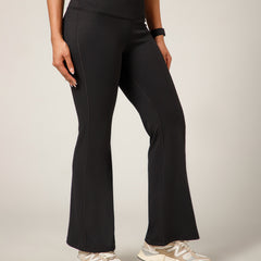 Ribbed Flare Pant Black