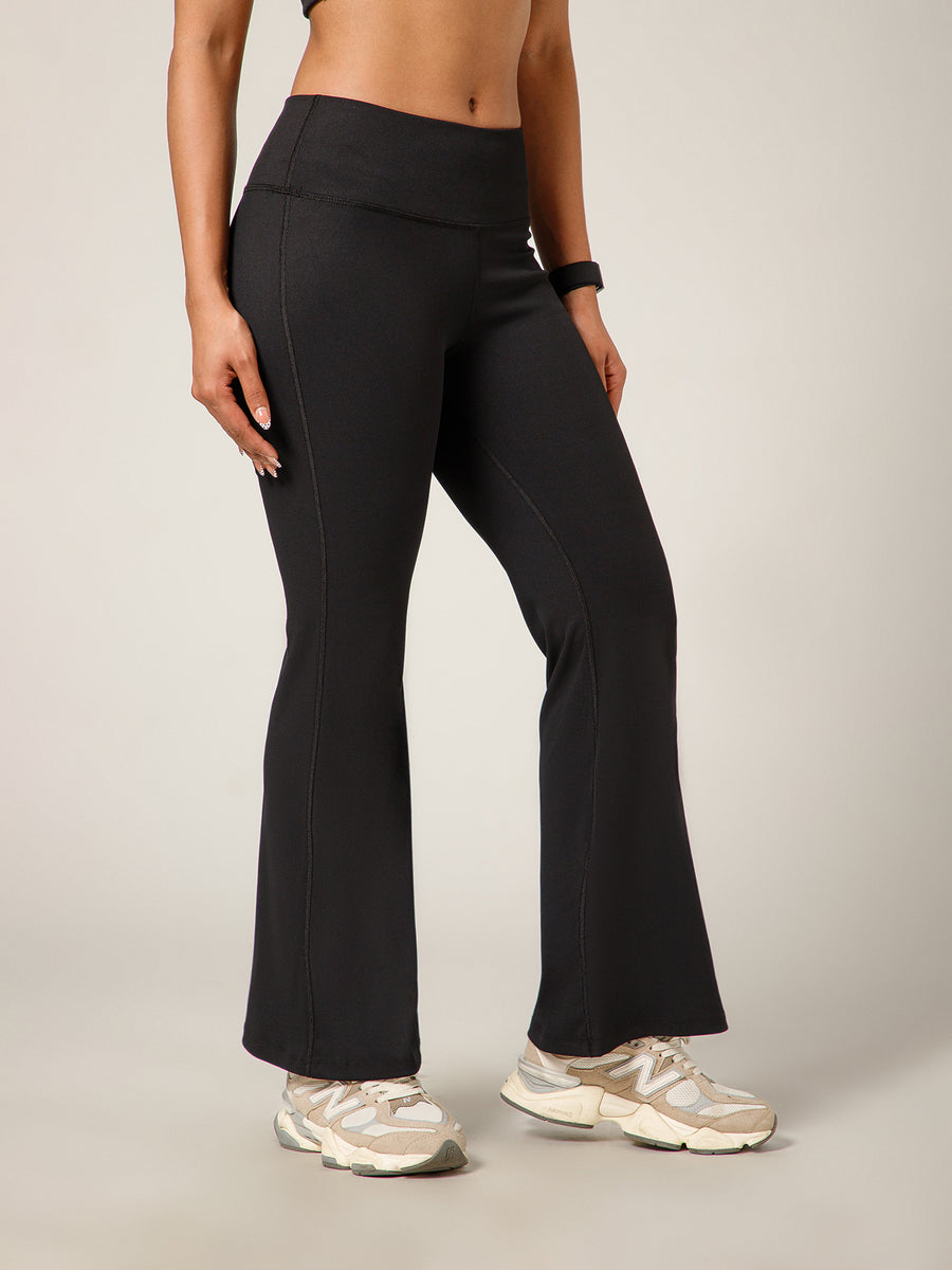 Ribbed Flare Pant Black