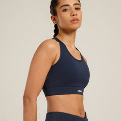 Ruched Sports Bra Navy