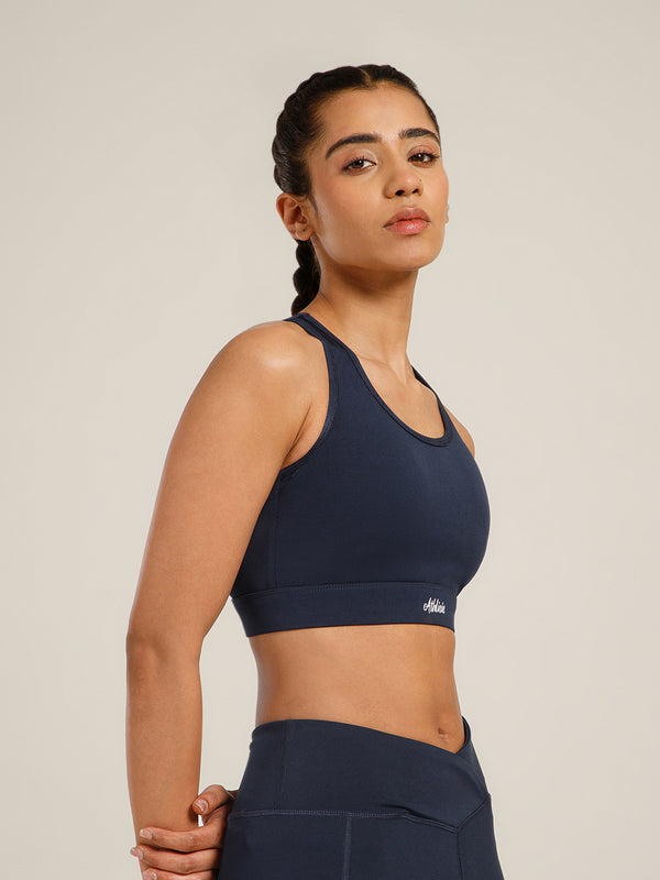 Ruched Sports Bra Navy