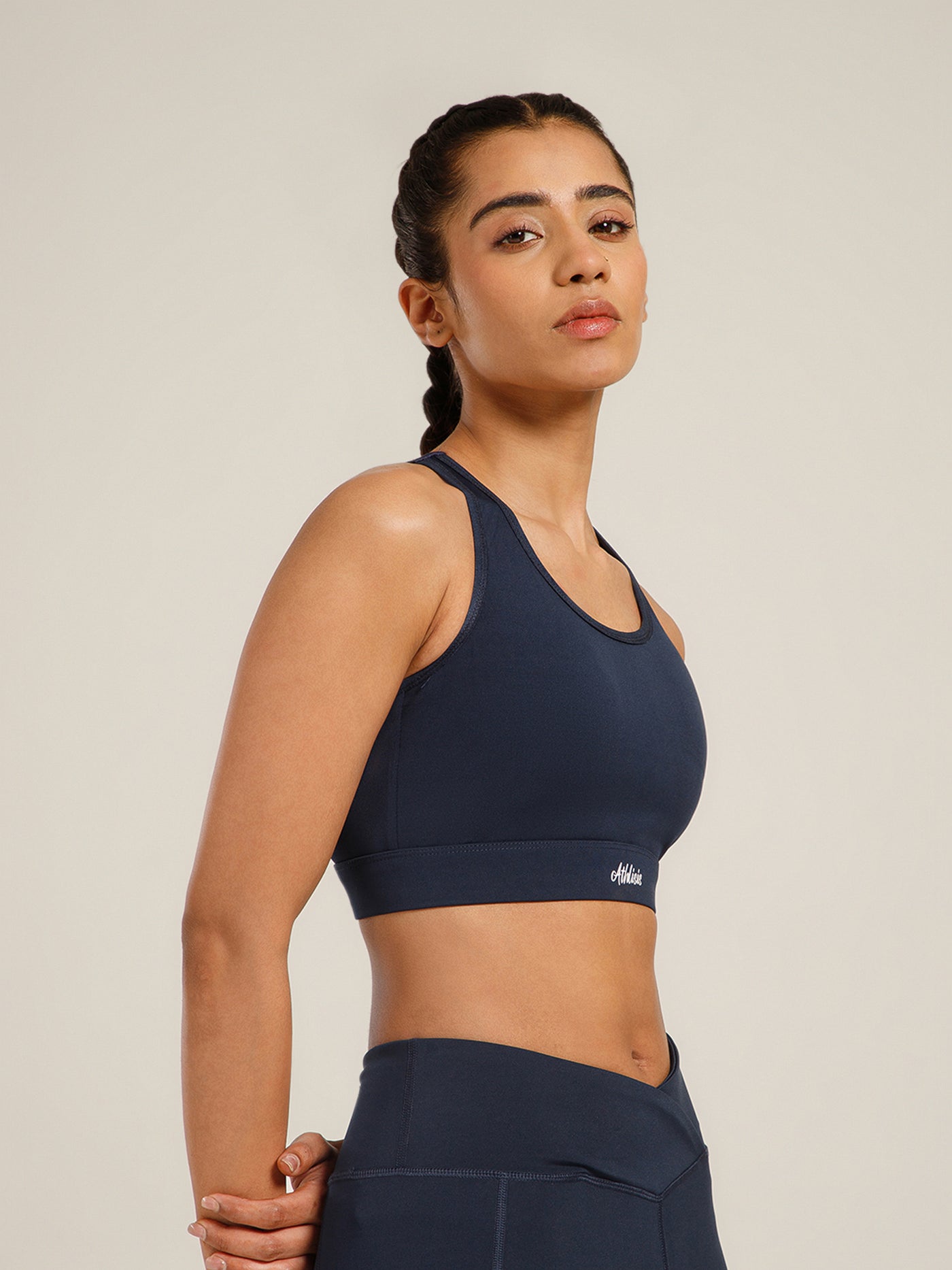 Ruched Sports Bra Navy