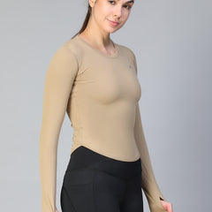 Bodycon Thumbhole T-shirt Tan