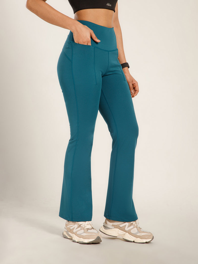 Defined Seam Flare Pant Teal