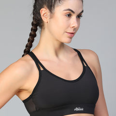 Mesh X-Back Bra Black