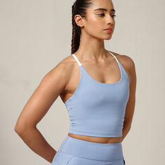 Cross Back Built In Bra Sky Blue