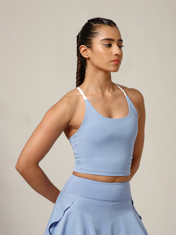 Cross Back Built In Bra Sky Blue