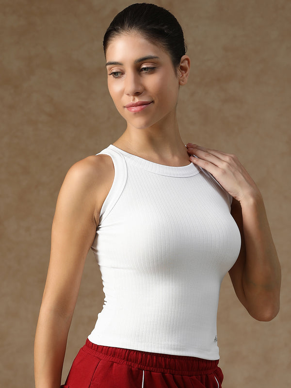 Ribbed Crop Top White