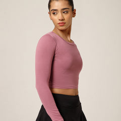 Essential Full Sleeve Crop top Mauve