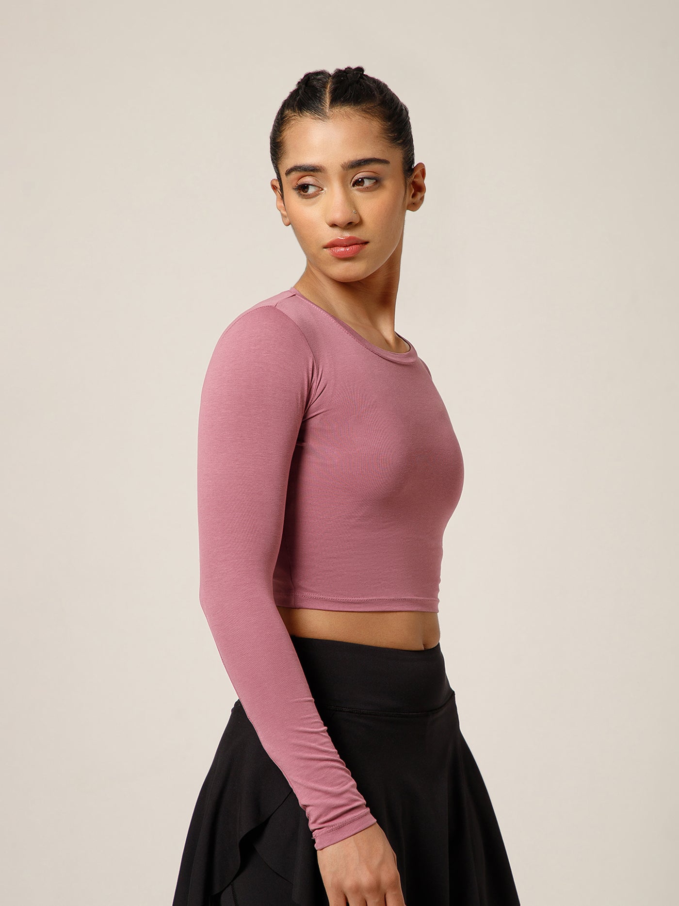 Essential Full Sleeve Crop top Mauve