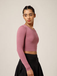 Essential Full Sleeve Crop top Mauve