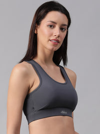 Minimalist Cutout Sports Bra Gray